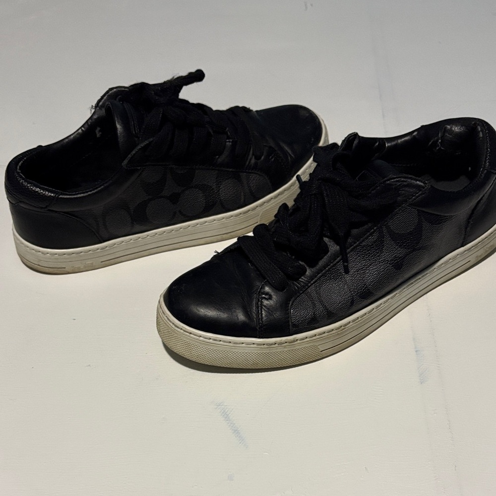 Coach Black Sneakers size 7.5 EUR 40.5 used condition - Picture 2 of 15